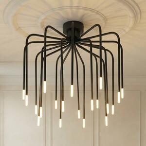 Lucande LED stropní svítidlo Ariadne, Ø 57 cm, matná černá, 20 žárovek, stmívatelný, Černá, Obývací pokoj / jídelna, kov, Moderní