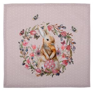 6ks bavlněné ubrousky s králíčkem Happy Bunny – 40x40 cm