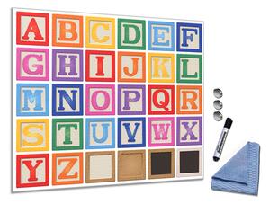 Glasdekor Skleněná magnetická tabule barevná veselá abeceda S-228993463-5555