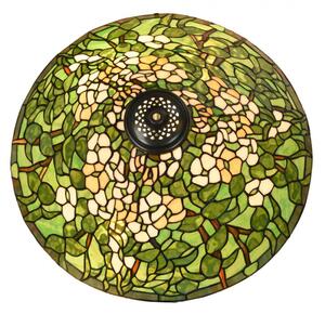 Závěsné světlo Tiffany Hendrika zelené s florálním motivem – 50 cm