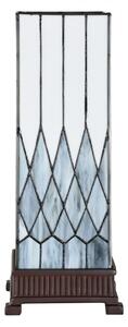 Stolní lampa Tiffany Krisoijn šedá art deco ve tvaru hranolu – 17x17x43 cm