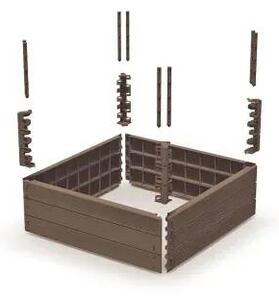Prosperplast Vyvýšený ZÁHON BASE WOODY, rustikální cihlový, 75,6cm