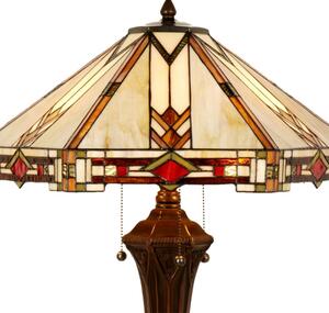 Stolní lampa Tiffany Merla béžovo červená – 75 cm