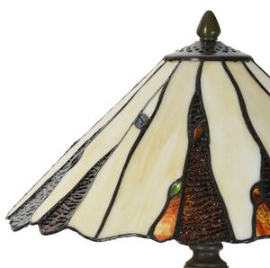 Stolní lampa Tiffany Vallois béžovo hnědá – 35x53 cm