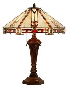 Stolní lampa Tiffany Merla béžovo červená – 75 cm