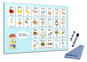 Glasdekor Skleněná magnetická tabule dětská anglická abeceda S 1498906745-4040