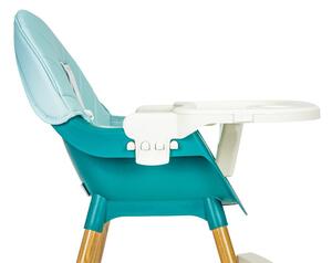 Dětská modrá židle na krmení 2v1
