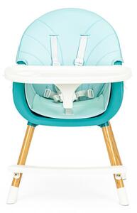 Dětská modrá židle na krmení 2v1