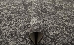Balta Kusový koberec Highline-Loop 14095 Květy antracitový šedý Rozměr: 200x200 cm