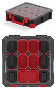 Prosperplast Organizér TITAN - 5 krabiček + přepážky, průhledné víko 390x390x110