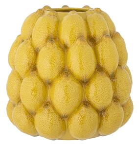 Žlutá ručně malovaná váza z kameniny (výška 22 cm) Limone – Bloomingville