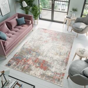 Makro Abra Moderní kusový koberec PORTLAND G512C bílý červený Rozměr: 140x200 cm