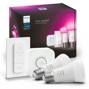 Hue sada Bridge + 2x WACA LED žárovka E27 A60 9W 1100lm 2000-6500K RGB IP20 + ovladač