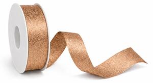 Stuha taftová HIGH SOCIETY Copper Glow Platinum Glow měděná matná 25mm x 2m (10,-Kč/m)