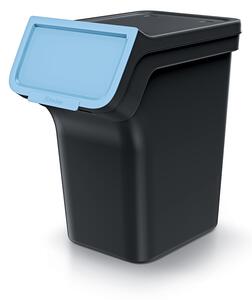 Prosperplast Odpadkový koš STACKBOX Q SET recyklovaně černý, objem 4 x 20l