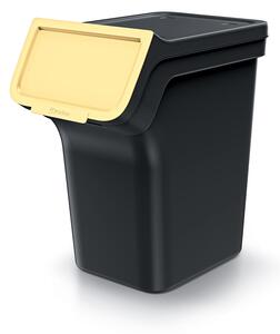 Prosperplast Odpadkový koš STACKBOX Q SET recyklovaně černý, objem 4 x 20l