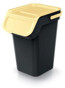 Prosperplast Odpadkový koš KADDI Q SET recyklovaně černý s filtrem, objem 3 x 25l