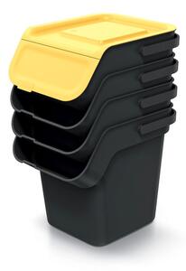 Prosperplast Odpadkový koš KADDI Q SET recyklovaně černý s filtrem, objem 4 x 20l