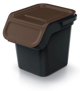 Prosperplast Odpadkový koš KADDI Q SET recyklovaně černý s filtrem, objem 4 x 20l