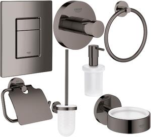 Sada splachovací tlačítko Grohe Skate 38732AL0, záchodová štětka Grohe Essentials 40374AL1, 40367AL1, 40369AL1, 40365AL1, 40394AL1, 40364AL1