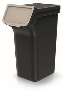 Prosperplast Odpadkový koš STACKBOX Q SET recyklovaně černý, objem 4 x 25l