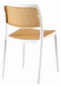 TEMPO Stohovatelná židle, bílá/béžová, RAVID TYP 1