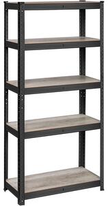 Regál s vysokou nosností do 650 kg, 30 x 75 x 150 cm, černý