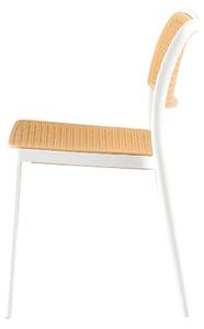 TEMPO Stohovatelná židle, bílá/béžová, RAVID TYP 1