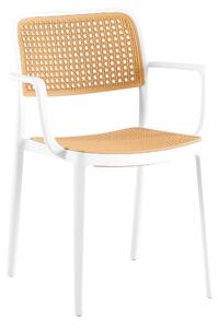 TEMPO Stohovatelná židle, bílá/béžová, RAVID TYP 2