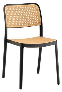 TEMPO Stohovatelná židle, černá/béžová, RAVID TYP 1