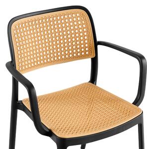 Stohovatelná židle, černá/béžová, RAVID TYP 2