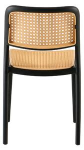 TEMPO Stohovatelná židle, černá/béžová, RAVID TYP 1