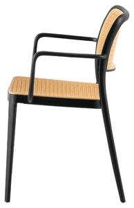Stohovatelná židle, černá/béžová, RAVID TYP 2