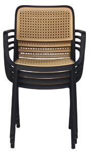 TEMPO Stohovatelná židle, černá/béžová, RAVID TYP 2