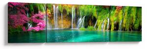 Obraz - Vodopád, Plitvická jezera, Chorvatsko (170x50 cm)