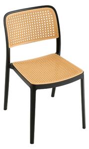 Stohovatelná židle, černá/béžová, RAVID TYP 1