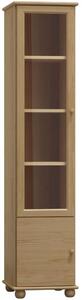 Vitrína 107 Borovice masiv Klasik (Barva dřeva: surové dřevo)