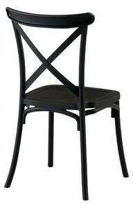 Stohovatelná židle, černá, SAVITA