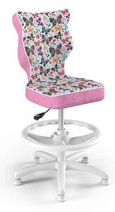 PETIT Dětská otočná židle s podnožkou, pro děti o výšce 119-142 cm, se vzorem motýla | Entelo