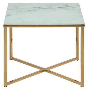 Alisma příruční stolek 50x50 bílá / zlatá
