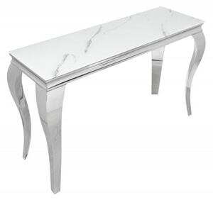 Modern Barock konzolový stolek stříbrný mramor
