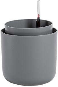 Samozavlažovací květináč Tolita 16 cm, šedá