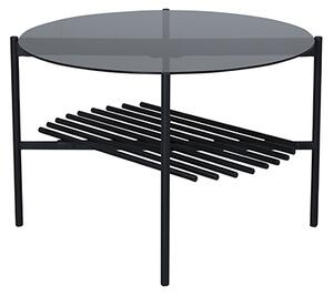 Von Staf kulatý konferenční stolek černý/černé kouřové sklo