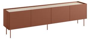 TV stolek Desin 220 cm - ceramic red / dub nagano