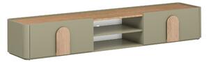 TV stolek Amilio 220 cm se zásuvkou - eukalyptus / dub baltic dune / úchyty dub přírodní