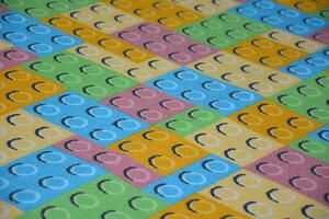 Kulatý dětský koberec LEGO barevný Rozměr: průměr 100 cm