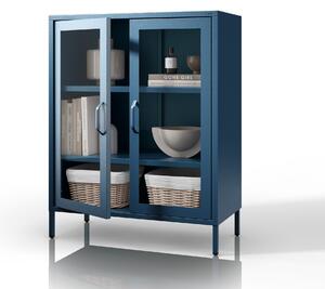 Vitrína GINA, 800 x 1015 x 400 mm, Modern: tmavě modrá barva