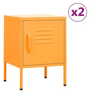 Noční stolky 2 ks hořčicově žlutá 35 x 35 x 51 cm ocel 3095207
