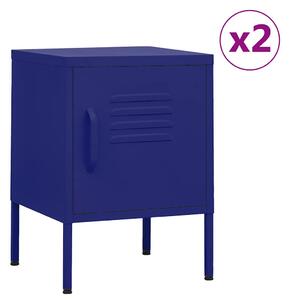 Noční stolky 2 ks námořnická modř 35 x 35 x 51 cm ocel 3095206