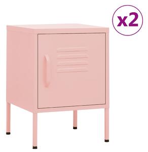Noční stolky 2 ks růžová 35 x 35 x 51 cm ocel 3095209